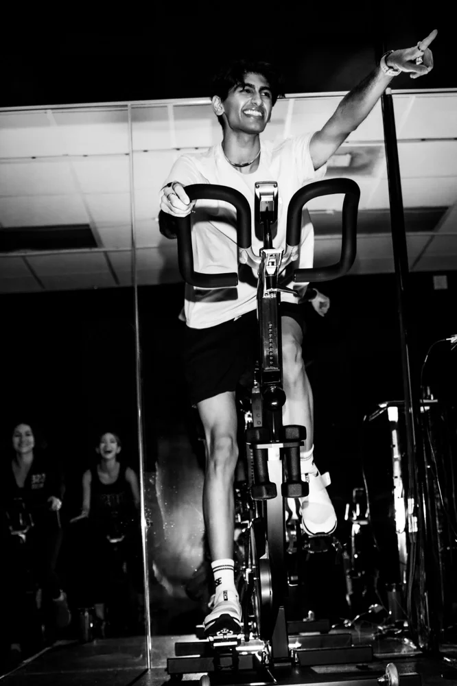Nitin teaching a spin class